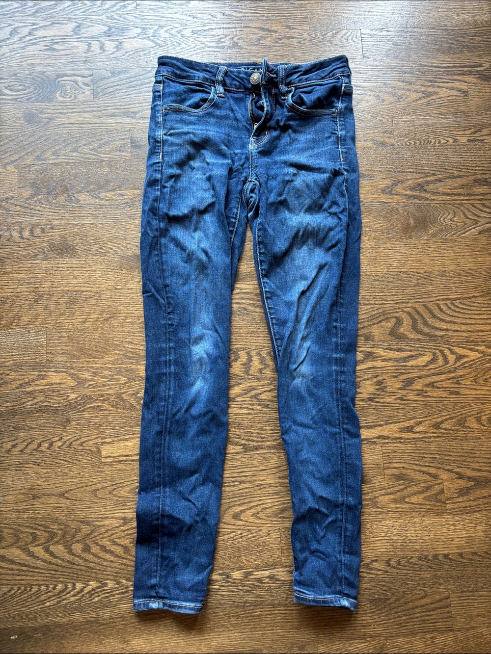 American Eagle Outfitters Women's Skinny Jeans - Dark Blue Denim